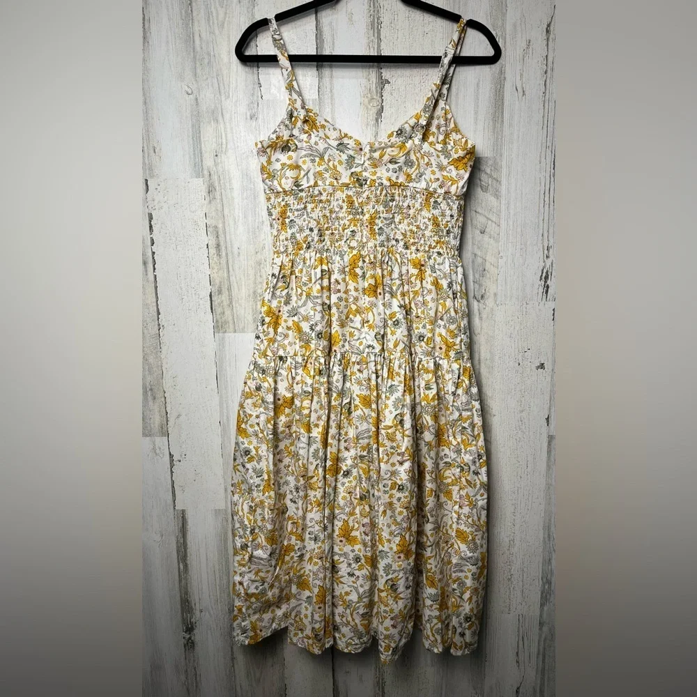 J CREW IVORY FLORAL FORD DRESS SZ 4